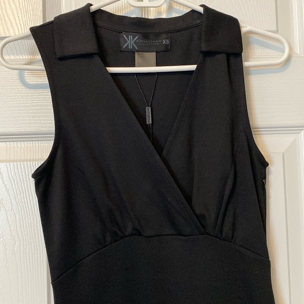 Kardashian kollection black wrap shirt dress